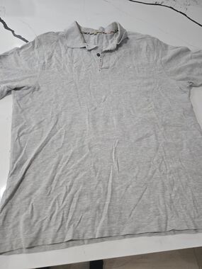 Burberry Light Gray Polo Shirt with Subtle Collar Trim